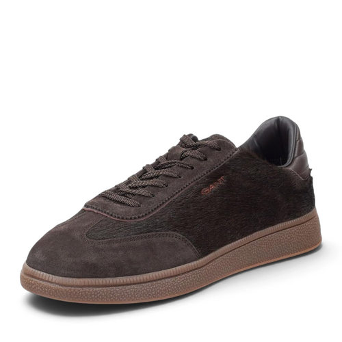 ShoeShop GANT Cuzmo dark brown leather and hair-on-hide sneakers with rubber soles