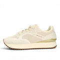 My Store Bevinda women's cream knit sneakers with leather insole and rubber sole. GANT logo on side.