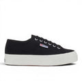 My Store black canvas platform sneakers with white laces and a white rubber sole.