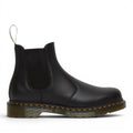 My Store black nappa leather Chelsea boots with elasticated side panels and yellow stitching.