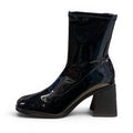 My Store black patent synthetic ankle boots with memory foam insole and 8cm block heel.