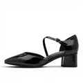 My Store black patent synthetic Mary Jane heels with a 40mm block heel and buckle strap.