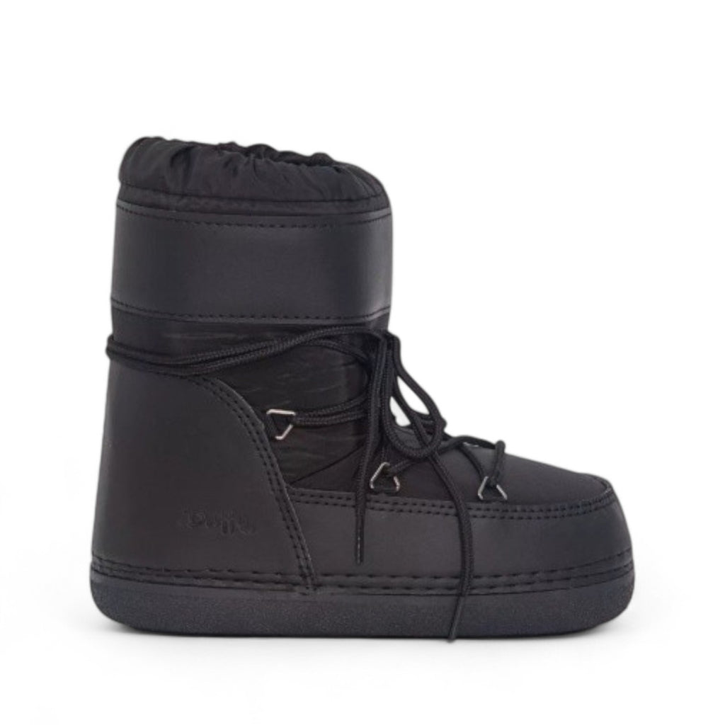 My Store black synthetic material winter boots with textile lining and lace-up closure.
