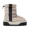 My Store D.Franklin Nordic V2 Bomb beige quilted synthetic winter boots with thick sole and reflective laces.
