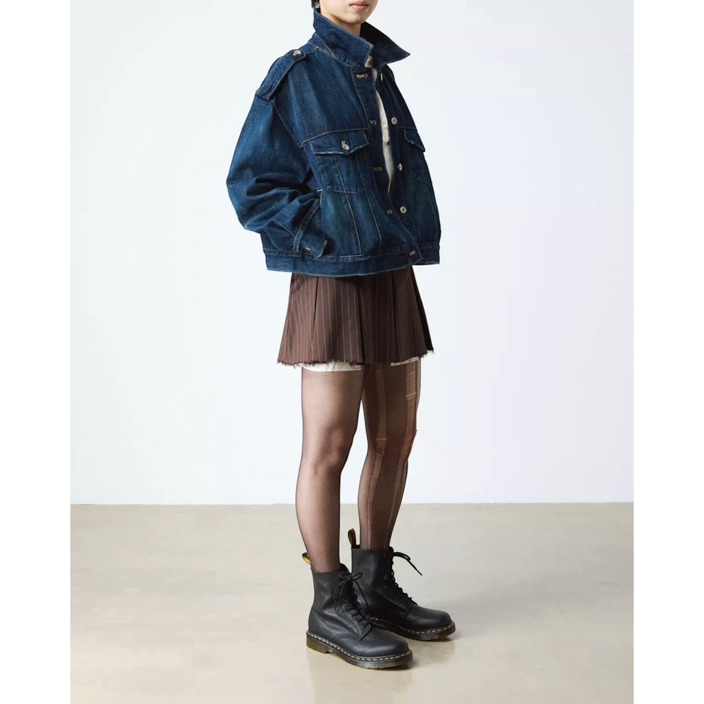 My Store Dr. Martens 1460 Pascal Virginia Leather black boots with yellow stitching and lace-up closure.