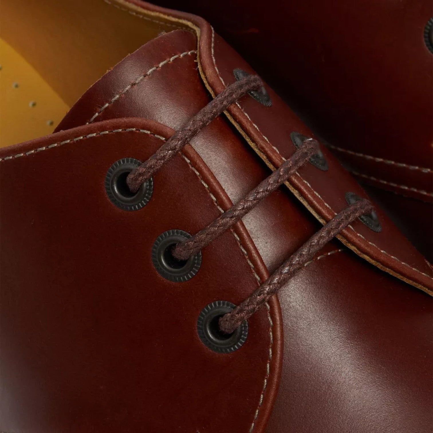 My Store Dr. Martens 1461 Abruzzo Leather Oxford shoes in dark red with white stitching and brown laces.