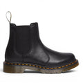 My Store Dr. Martens 2976 Virginia black leather Chelsea boots with elasticated side panels and yellow stitching.