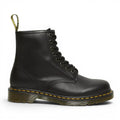 My Store Dr. Martens 1460 Nappa Leather black lace-up boots with yellow stitching and heel loop.
