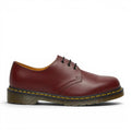 My Store Dr. Martens 1461 smooth cherry red leather oxford shoes with yellow stitching and black laces.