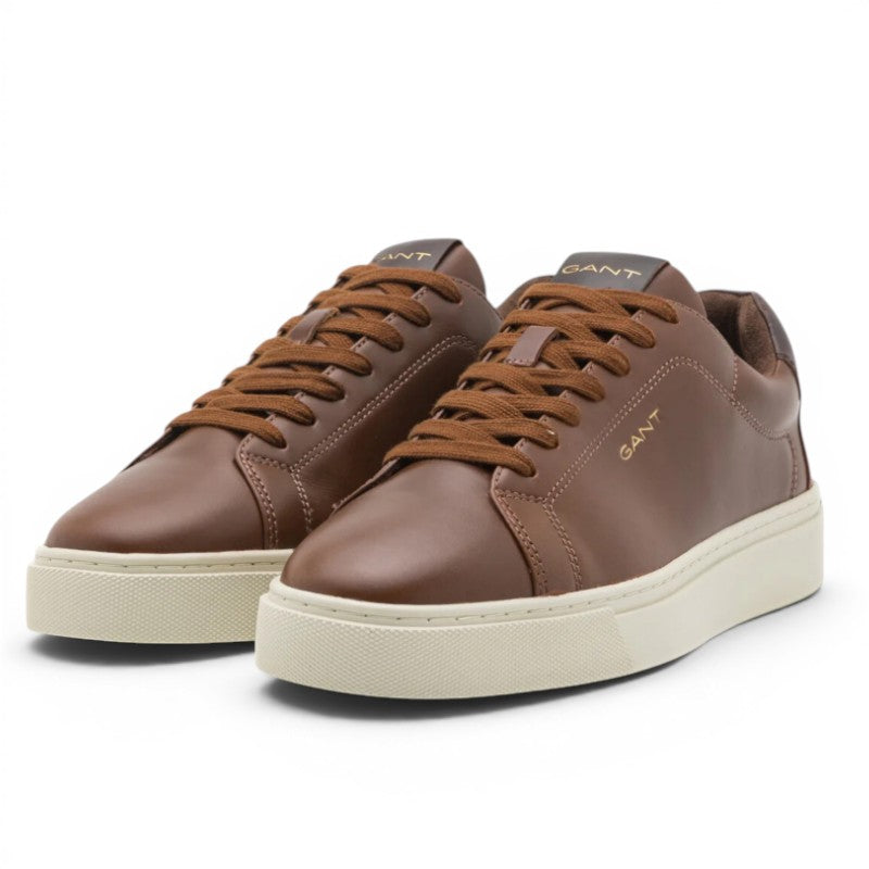 My Store GANT brown leather low-top sneakers with white soles and brown laces.