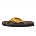 My Store GANT yellow textile flip-flops with brown suede accents and a brown floral print footbed.
