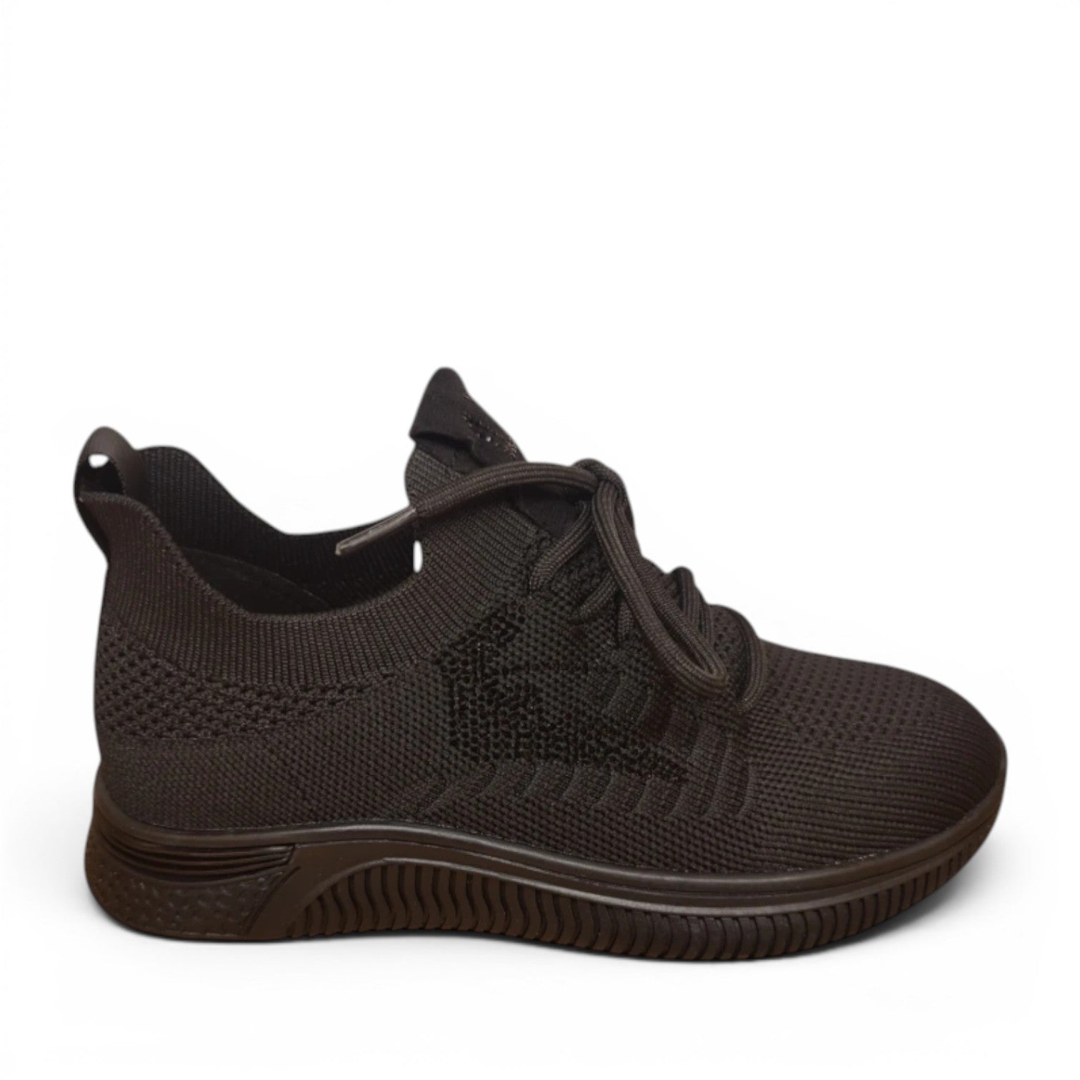 My Store Loretta Vitale W4303 black textile sneakers with removable leather insole and rubber sole.