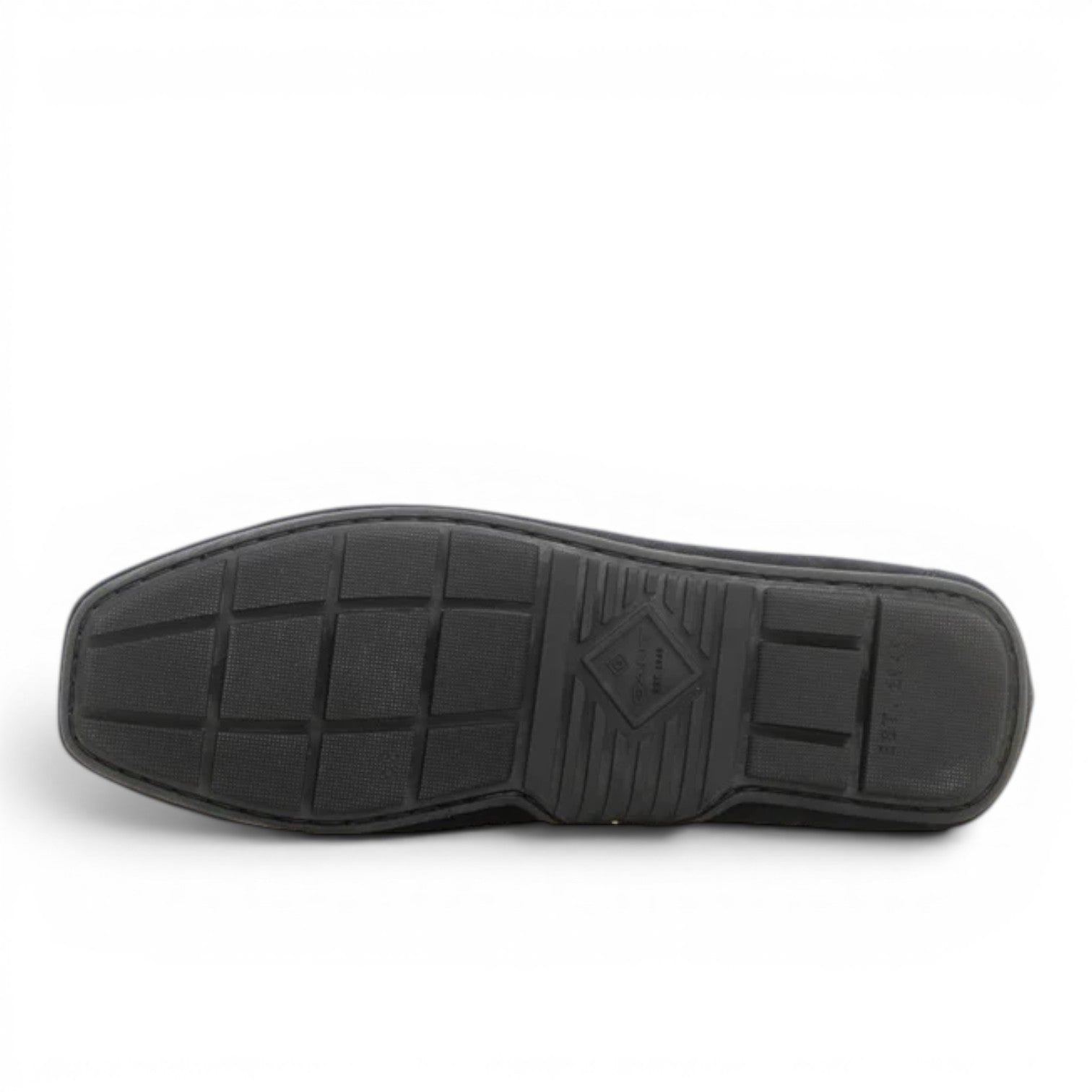 My Store Mc Bay men's dark blue suede loafers with leather lining and rubber sole.