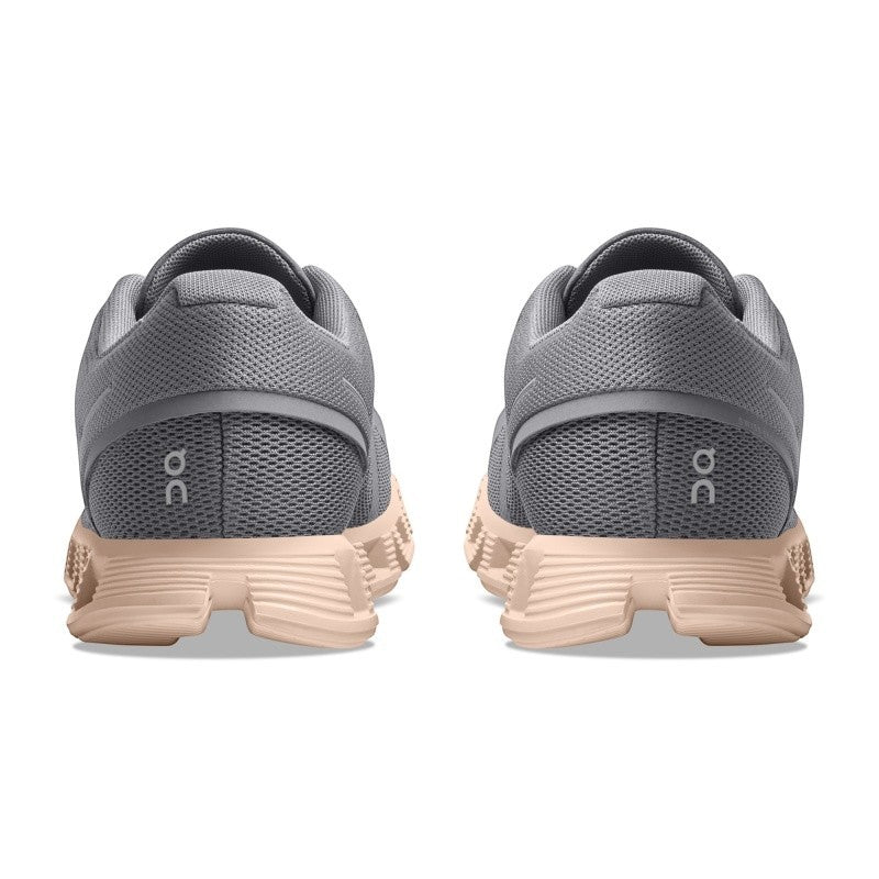 My Store grey mesh and beige sole On Cloud 5 sneakers with quick-lace system and breathable design.