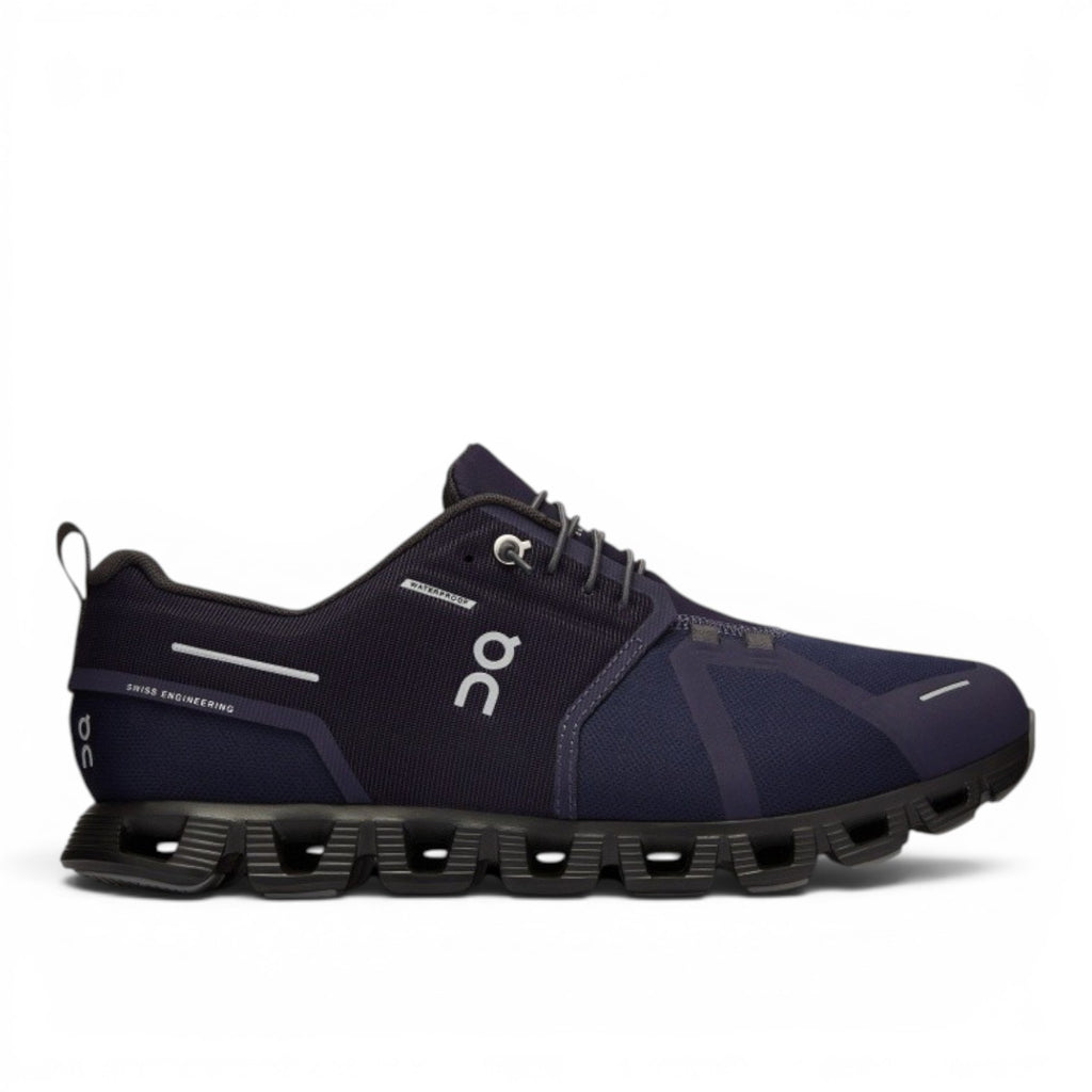 My Store dark navy waterproof running shoes with quick-lace system and CloudTec sole.