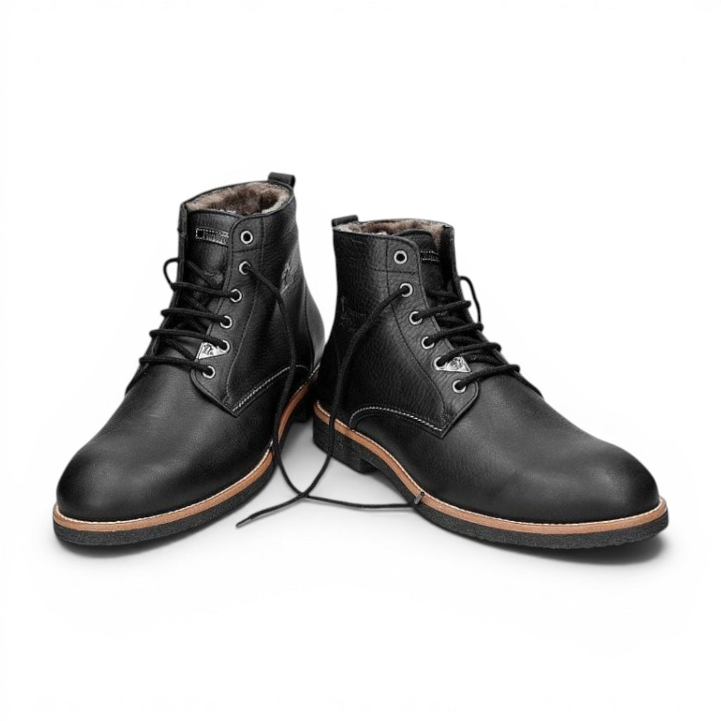 My Store Panama Jack Glasgow black waterproof nappa leather boots with sheepskin lining and rubber sole.