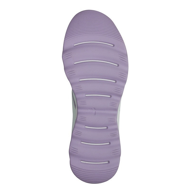 My Store Tamaris light purple and grey textile sneakers with breathable mesh and quick-lace system. Comfortable rubber sole.