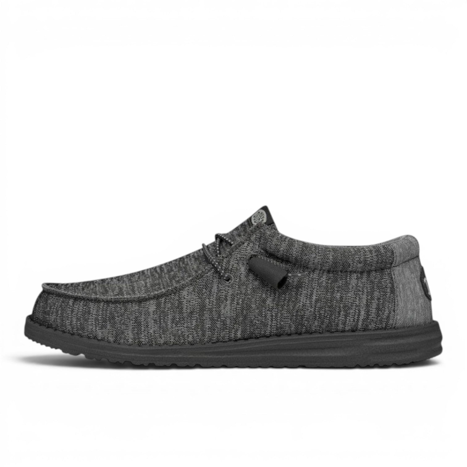 My Store Wally Sport Knit men's grey knit slip-on shoes with elastic laces and flexible sole.