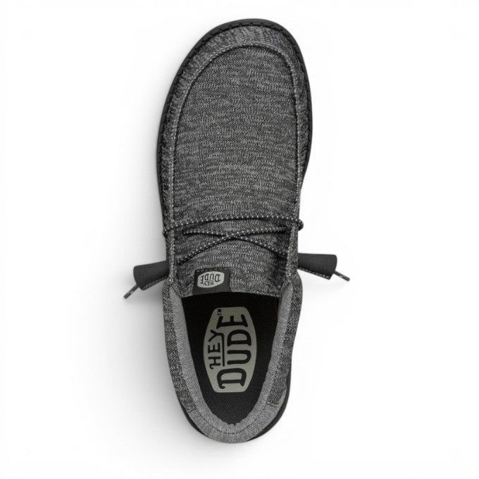 My Store Wally Sport Knit men's grey knit slip-on shoes with elastic laces and a flexible sole.