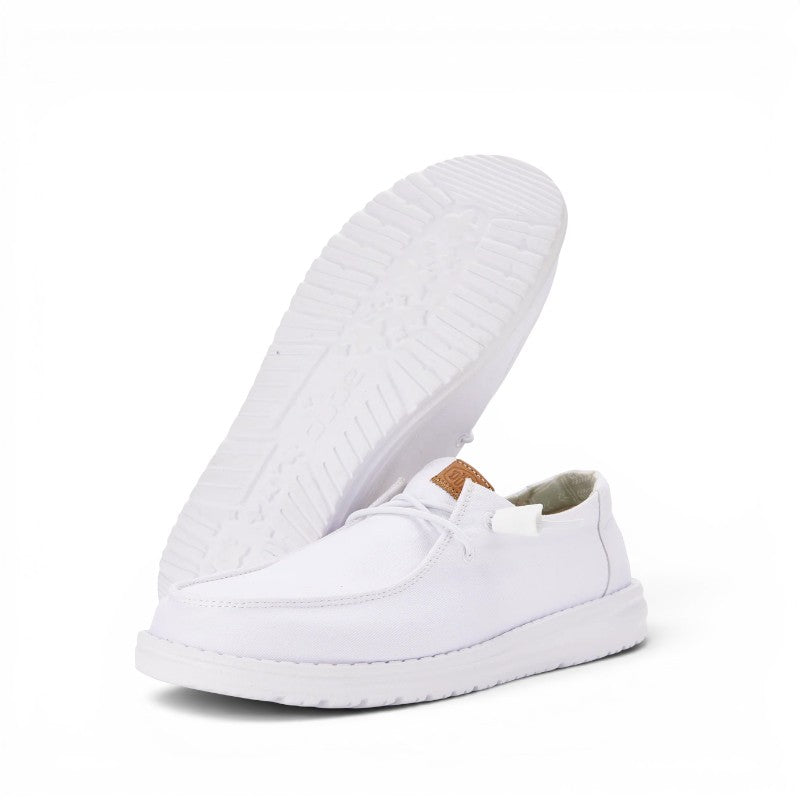 My Store white canvas slip-on shoes with elastic laces and a comfortable, flexible sole.