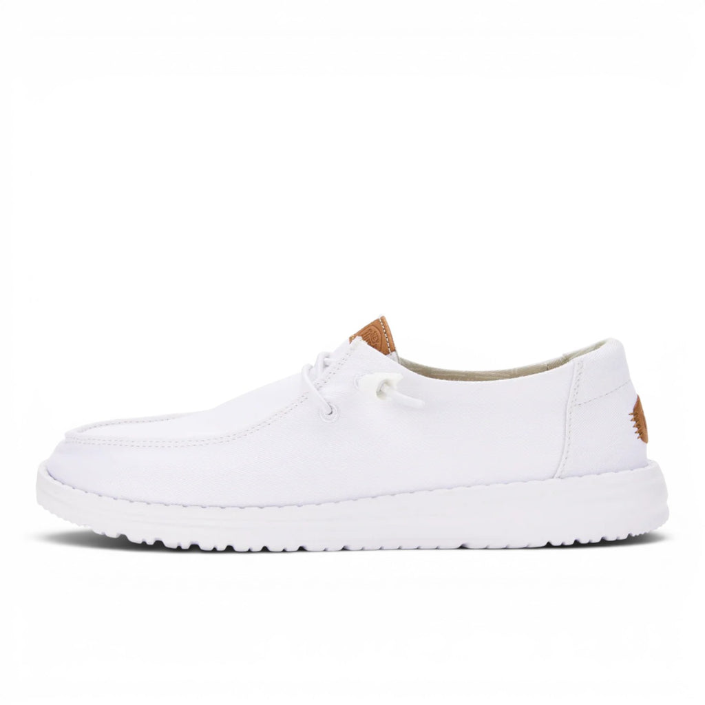 My Store white canvas slip-on shoes with elastic laces and a flexible sole.