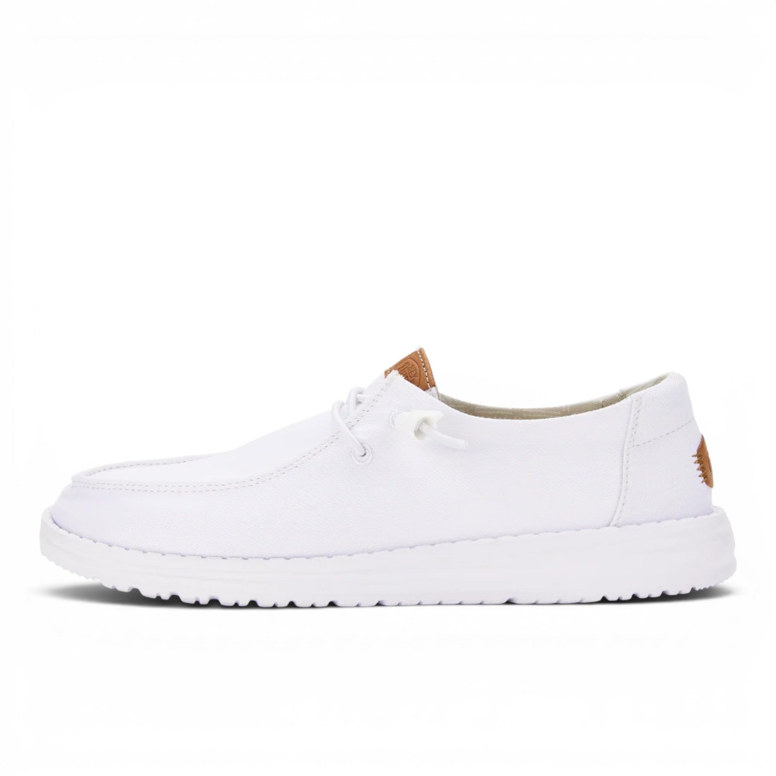 My Store white canvas slip-on shoes with elastic laces and a flexible sole.