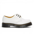 My Store white smooth leather Dr. Martens 1461 Bex Oxford shoes with black laces and a thick black PVC sole.