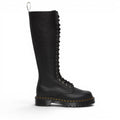 My Store black Pisa leather knee-high boots with lace-up front and chunky sole.