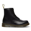My Store Dr. Martens 1460 Smooth Leather black lace-up boots with yellow stitching and AirWair sole.