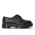 My Store Dr. Martens 1461 Bex black smooth leather platform shoes with yellow stitching.