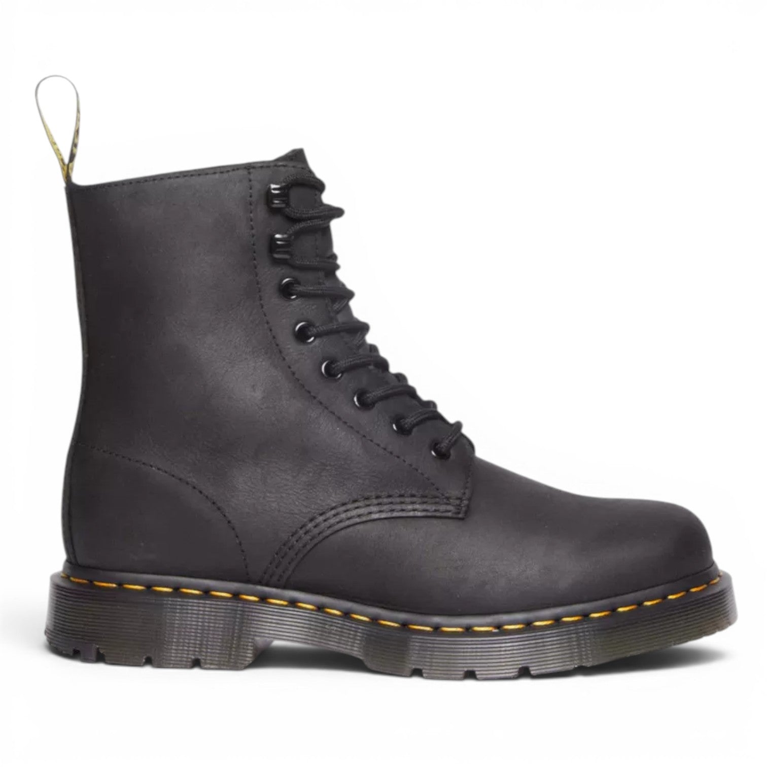 My Store Dr. Martens 1460 WG Outlaw black waterproof leather boots with WarmWair Sherpa lining and Wintergrip sole.