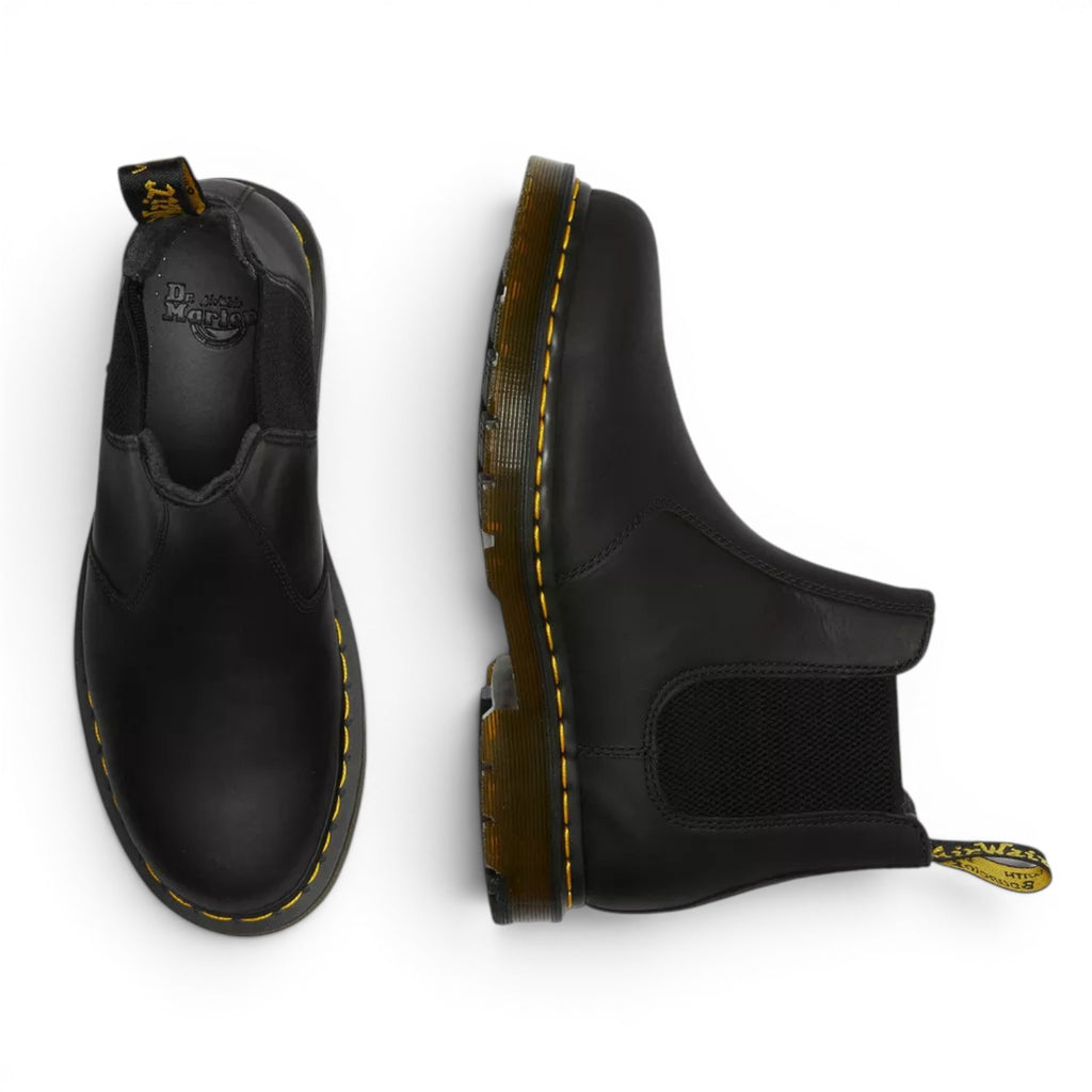 My Store Dr. Martens 2976 black waterproof leather Chelsea boots with WarmWair lining and PVC sole.