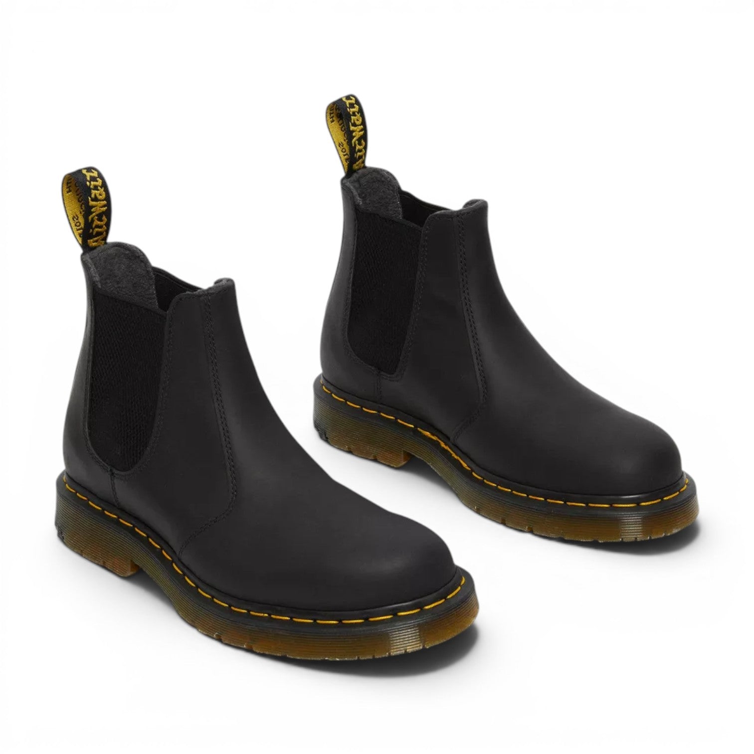 My Store Dr. Martens 2976 black waterproof leather Chelsea boots with WarmWair lining and PVC sole.