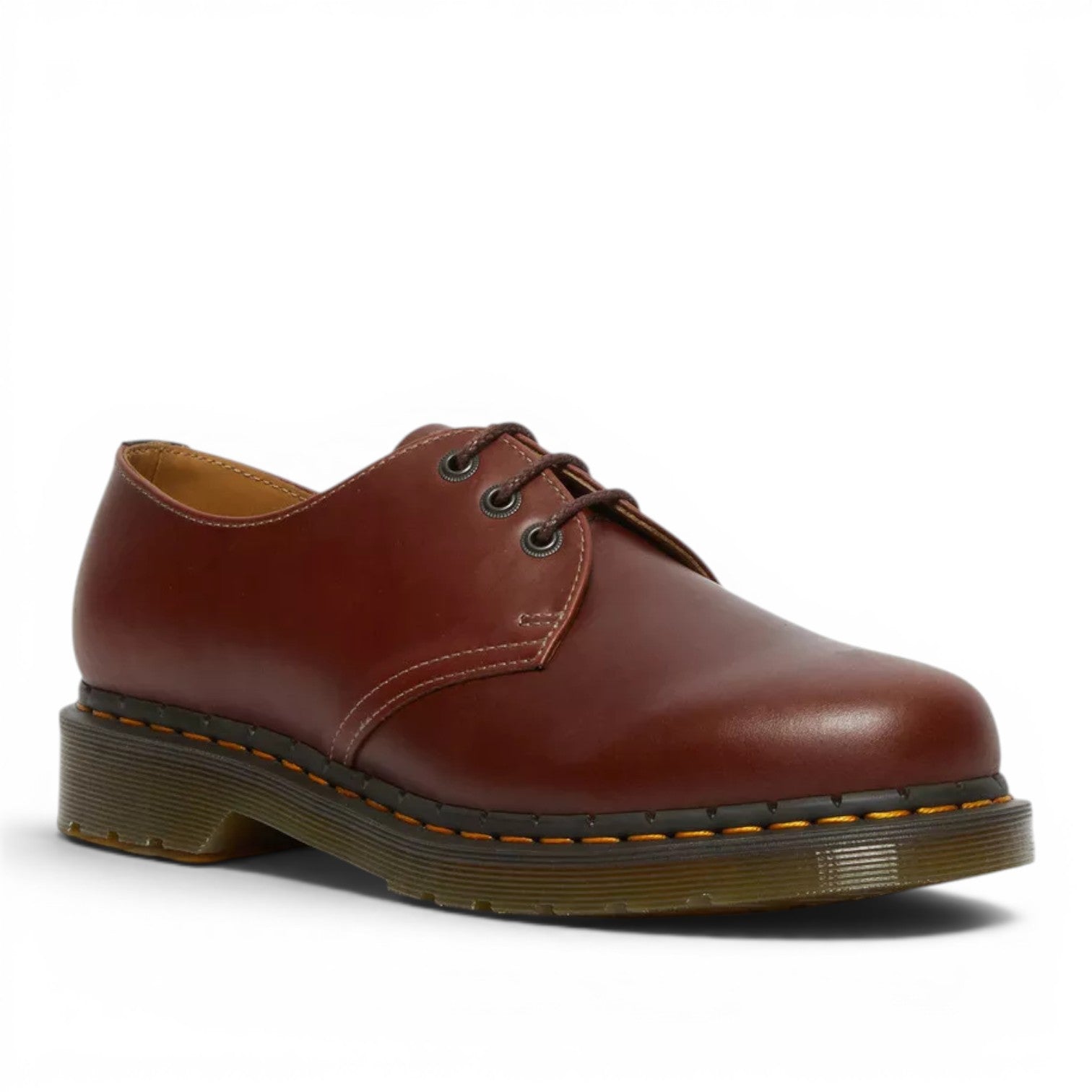 My Store Dr. Martens 1461 Abruzzo brown leather oxford shoes with PVC sole and lace-up closure.