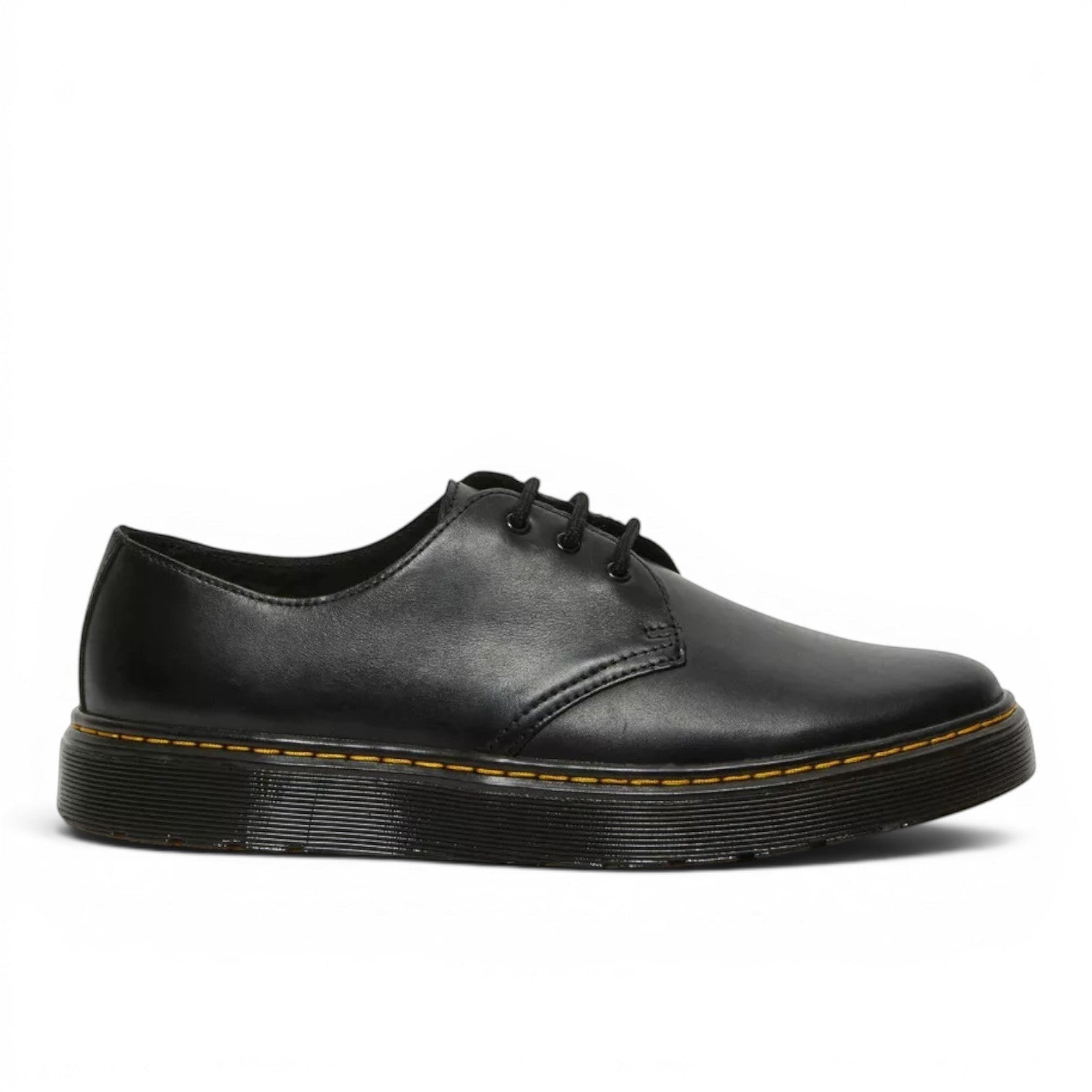 My Store Dr. Martens Thruston Lo black leather lace-up shoes with PVC sole and textile lining.