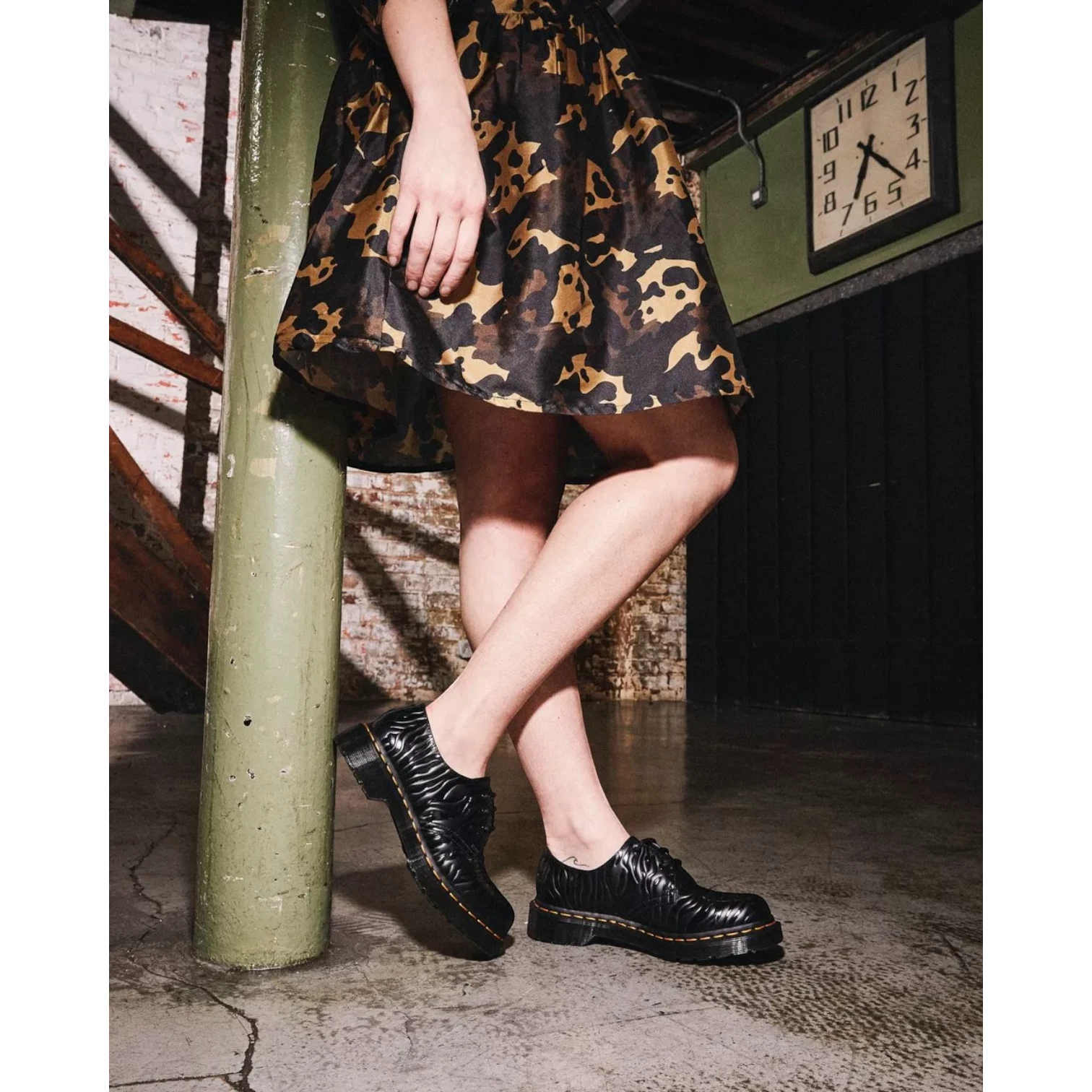 My Store Dr. Martens 1461 Zebra Emboss Smooth Leather shoes in black. Features embossed zebra pattern on smooth leather.
