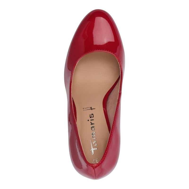 My Store red patent synthetic pointed-toe pump with a 9cm heel.