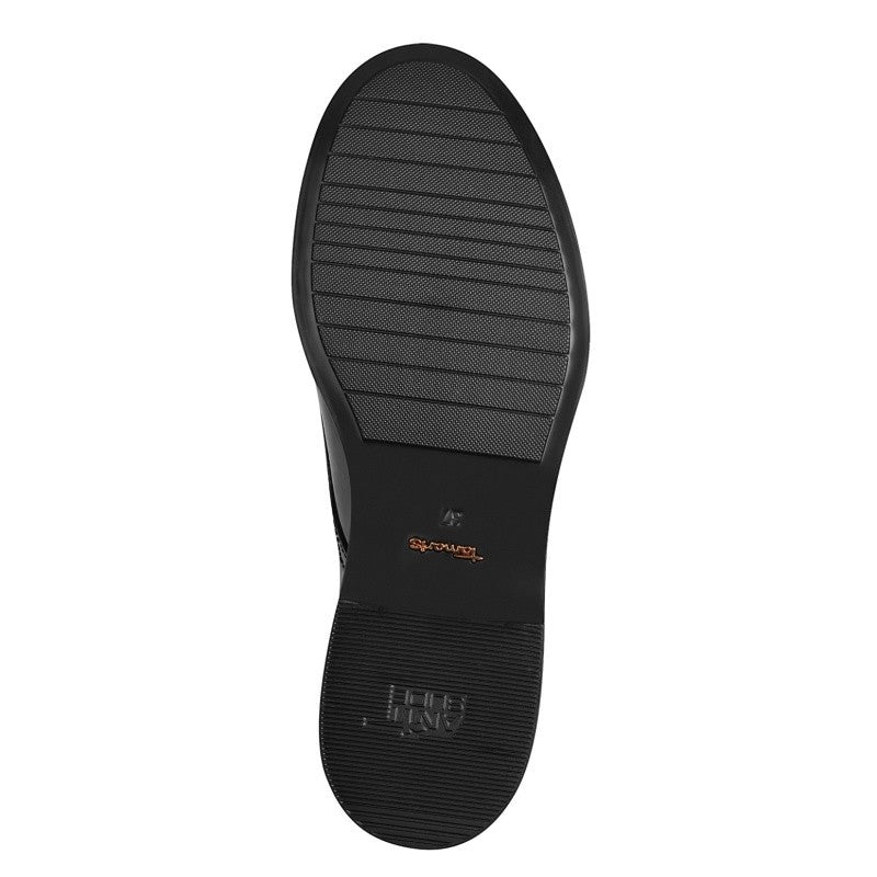 My StoreHere black synthetic leather loafers with rubber sole and textile lining.