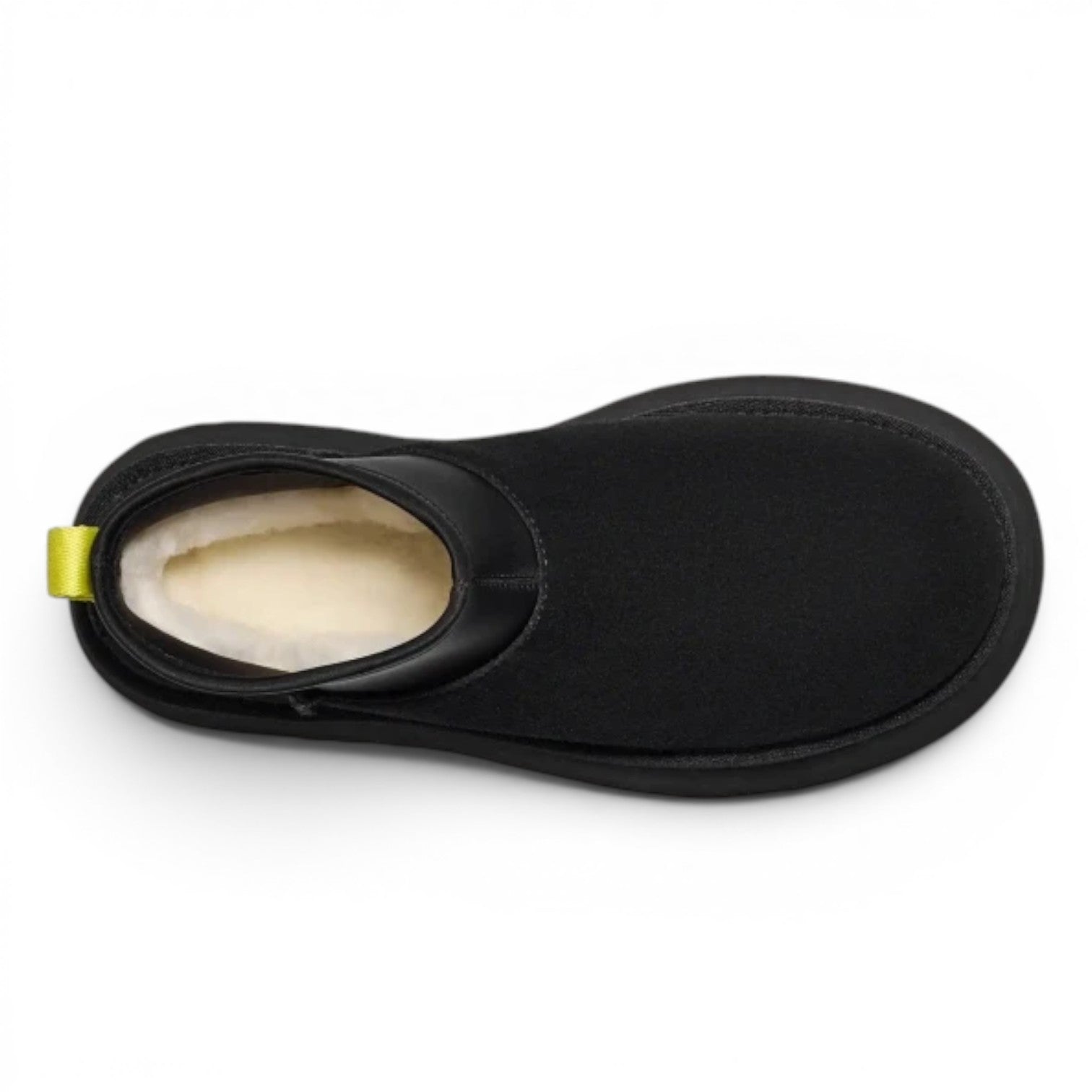 ShoeShop black suede Classic Mini Dipper boots with sheepskin lining and 5cm platform.