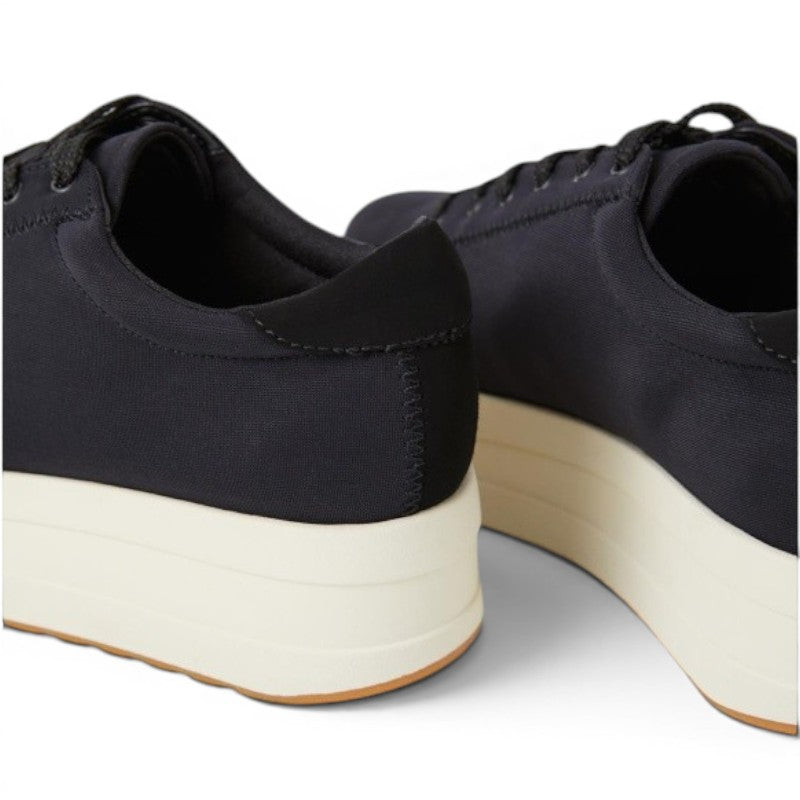 ShoeShop black textile platform sneakers with lace-up closure and 50mm rubber sole.
