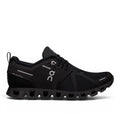 ShoeShop black waterproof ON Cloud 5 running shoe with white logo and "WATERPROOF" text.