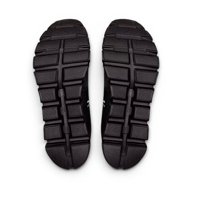 ShoeShopHere black recycled polyester ON Cloud 6 running shoes with Zero-Gravity CloudTec soles.