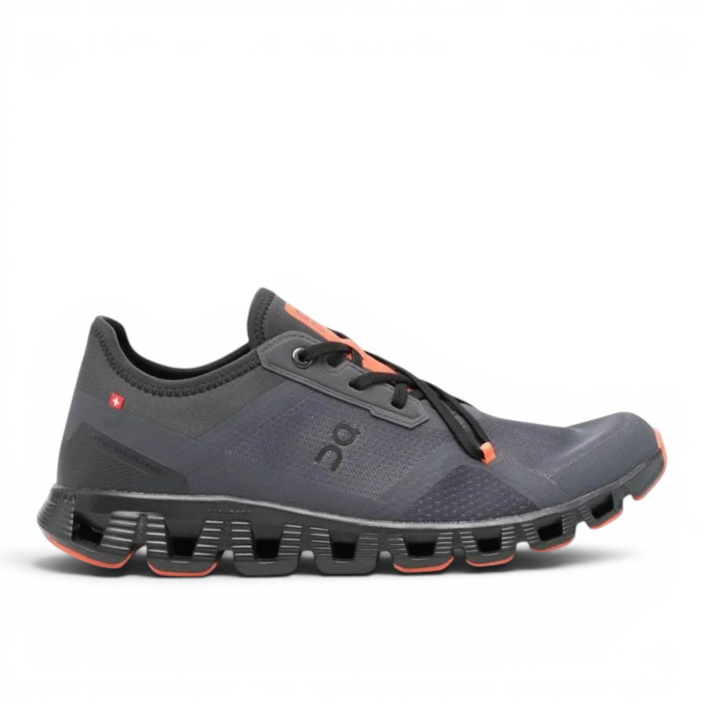 ShoeShop ON Cloud X3 AD men's dark grey mesh training shoes with orange accents and black laces.