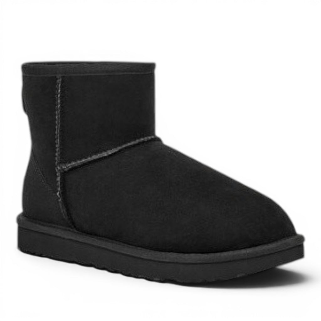 ShoeShop UGG Classic Mini II black suede sheepskin lined boots with EVA sole