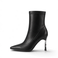 ShoeShop black synthetic ankle boots with a pointed toe and 9.5cm metallic stiletto heel