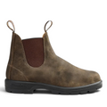 ShoeShop Blundstone 585 rustic brown leather Chelsea boot with elastic side panels and durable TPU sole.