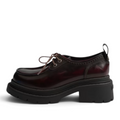 ShoeShop Buffalo 18395 Cathy Wallaby dark burgundy synthetic lace-up shoes with a chunky 5cm platform sole