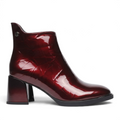 ShoeShop Loretta Vitale burgundy patent leather ankle boots with a 6.5cm block heel and textile lining