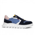 ShoeShop Callaghan 55303 sneakers in blue, navy, and pink suede with a chunky white athletic sole