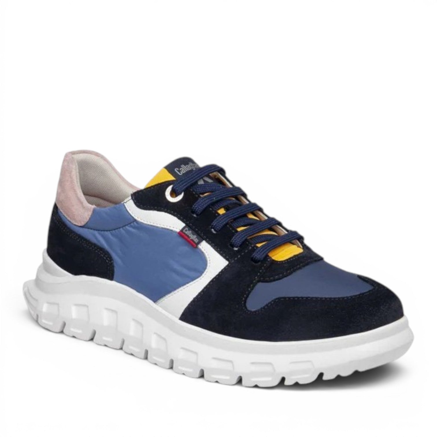 ShoeShop Callaghan 55303 multi-colored suede and textile sneakers with a thick white performance sole